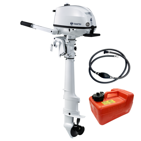 Tohatsu 6 HP MFS6DWSPROL SAIL PRO Outboard Motor With External Fuel Tank & Fuel Hose