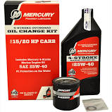 Mercury 15/20 HP Carb 25W40 Marine Oil Change Kit 8M0081914