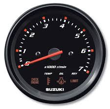 Suzuki 4" Black Face Tachometer